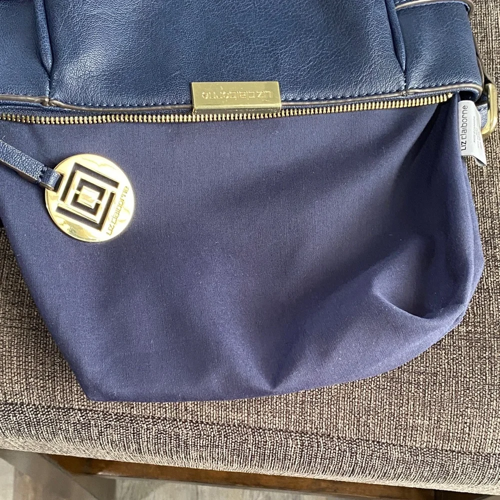 Liz Claiborne Blue Crossbody Bag with Gold Accents
